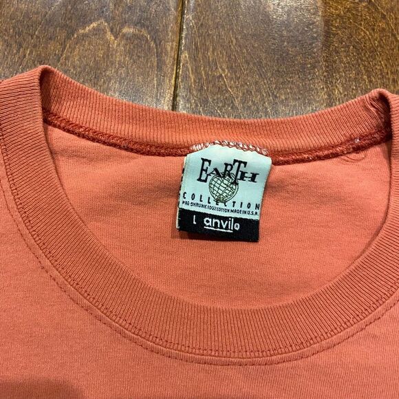 Earth Collection Vintage 90s Santa Fe New Mexico Embroidered Peach T-Shirt Large - Picture 7 of 9